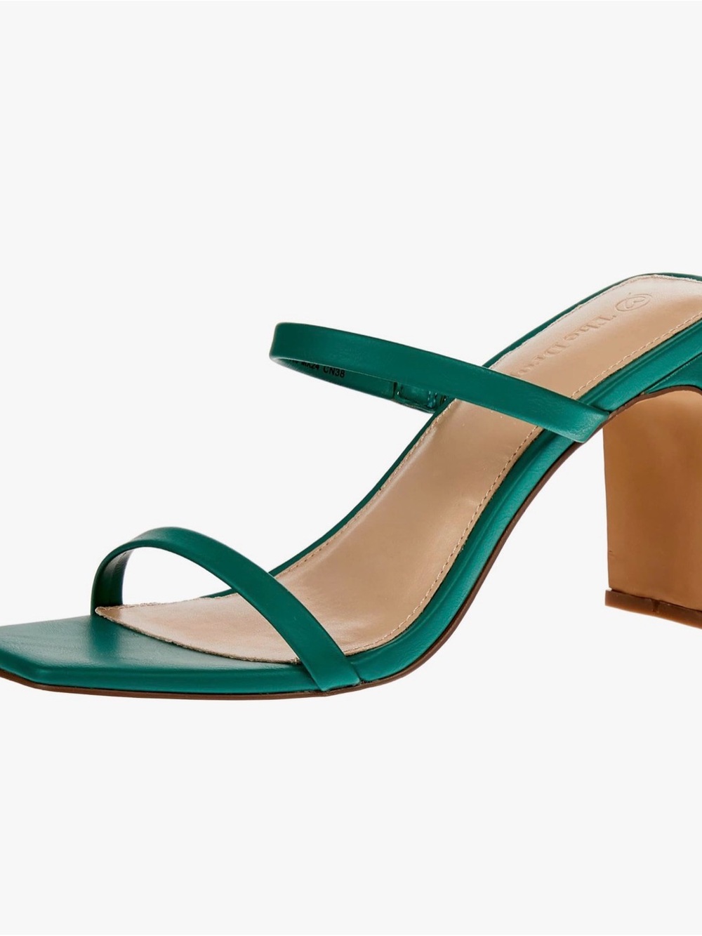 NWT - Minimal Green Strappy Block Heel Sandal